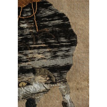 竹屋町刺繍 のったり図 掛軸　Z304 