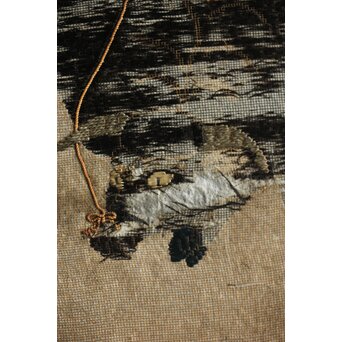 竹屋町刺繍 のったり図 掛軸　Z304 