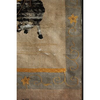 竹屋町刺繍 のったり図 掛軸　Z304 