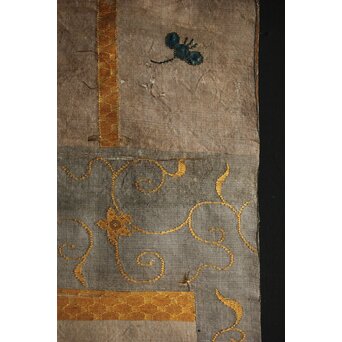 竹屋町刺繍 のったり図 掛軸　Z304 