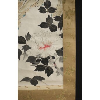 山口蓬春 獅子図 共箱 鑑定書付　Z305 