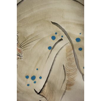 山口蓬春 獅子図 共箱 鑑定書付　Z305 