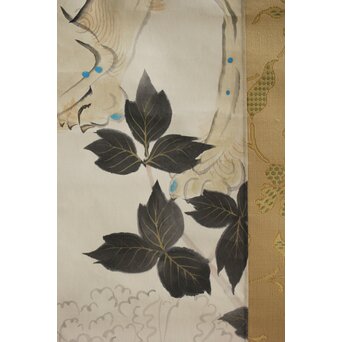 山口蓬春 獅子図 共箱 鑑定書付　Z305 