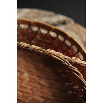 和田和一斎 落葉籠炭籠 淡々斎書付 共箱　U289 