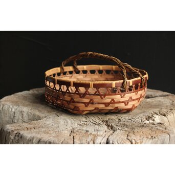 和田和一斎 落葉籠炭籠 淡々斎書付 共箱　U289 