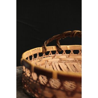 和田和一斎 落葉籠炭籠 淡々斎書付 共箱　U289 