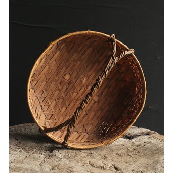 和田和一斎 落葉籠炭籠 淡々斎書付 共箱　U289 