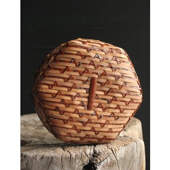 和田和一斎 落葉籠炭籠 淡々斎書付 共箱　U289 