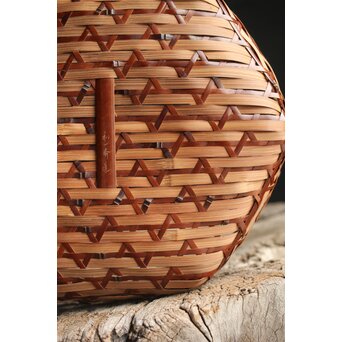 和田和一斎 落葉籠炭籠 淡々斎書付 共箱　U289 