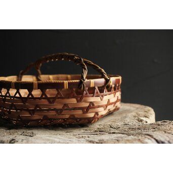 和田和一斎 落葉籠炭籠 淡々斎書付 共箱　U289 