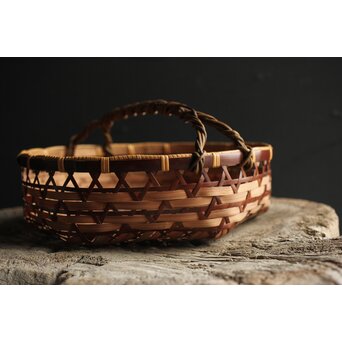 和田和一斎 落葉籠炭籠 淡々斎書付 共箱　U289 