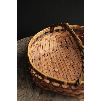 和田和一斎 落葉籠炭籠 淡々斎書付 共箱　U289 