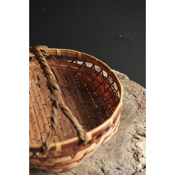 和田和一斎 落葉籠炭籠 淡々斎書付 共箱　U289 