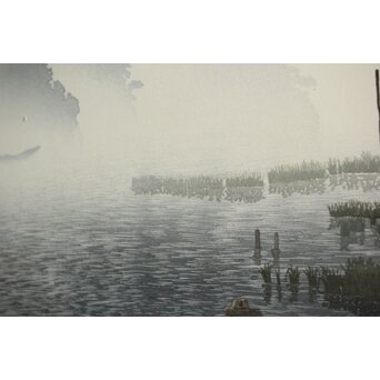 木版画 宮本秋風 舟溜り　Z306 