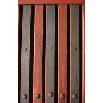 弁柄塗 鉄格子巾着金具蔵戸　W067Y 