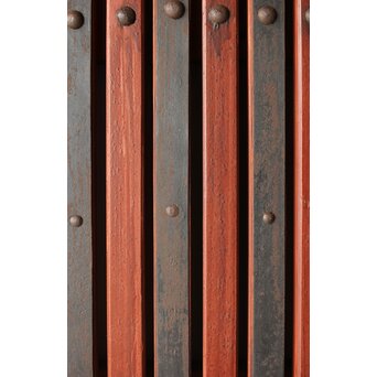 弁柄塗 鉄格子巾着金具蔵戸　W067Y 