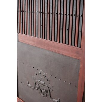 弁柄塗 鉄格子巾着金具蔵戸　W067Y 