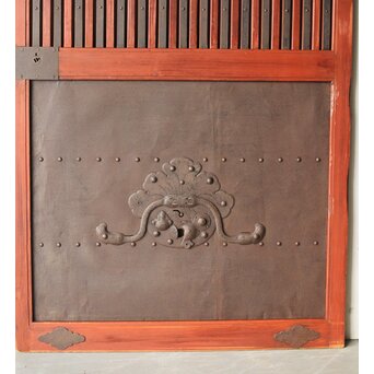 弁柄塗 鉄格子巾着金具蔵戸　W067Y 