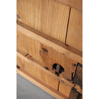 弁柄塗 鉄格子巾着金具蔵戸　W067Y 