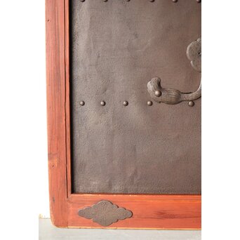 弁柄塗 鉄格子巾着金具蔵戸　W067Y 