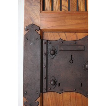 重量級 総欅格子蔵戸　W068Y 