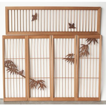 竹雀書院欄間 5枚1組　R0196