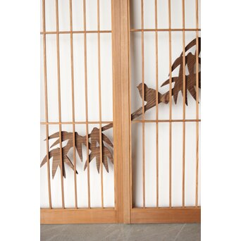 竹雀書院欄間 5枚1組　R0196 