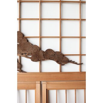 鶴に松 書院欄間 6枚1組　R0197 