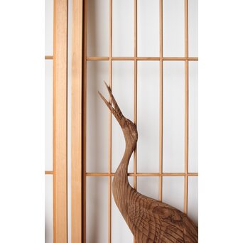 鶴に松 書院欄間 6枚1組　R0197 