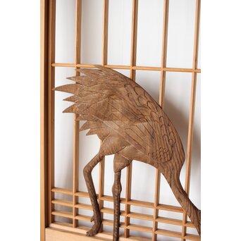 鶴に松 書院欄間 6枚1組　R0197 