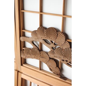 鶴に松 書院欄間 6枚1組　R0197 