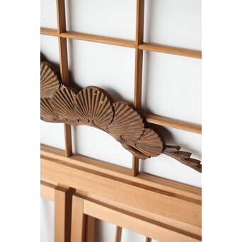 鶴に松 書院欄間 6枚1組　R0197 