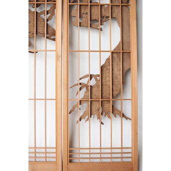 鶴に松 書院欄間 6枚1組　R0197 