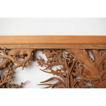 在銘 四君子 井波彫刻欄間 2枚1組　R0198 