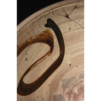 江戸時代 古武雄 鉄絵緑彩松文 大鉢　P341 