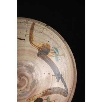 江戸時代 古武雄 鉄絵緑彩松文 大鉢　P341 