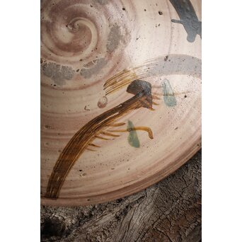 江戸時代 古武雄 鉄絵緑彩松文 大鉢　P341 