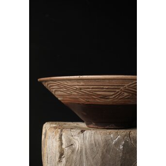 江戸時代 古武雄 鉄絵緑彩松文 大鉢　P341 