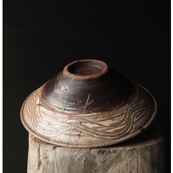 江戸時代 古武雄 鉄絵緑彩松文 大鉢　P341 