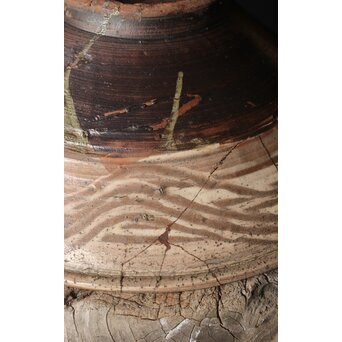 江戸時代 古武雄 鉄絵緑彩松文 大鉢　P341 