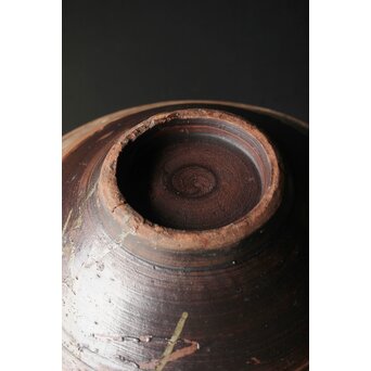 江戸時代 古武雄 鉄絵緑彩松文 大鉢　P341 