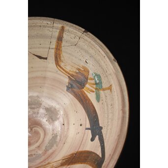 江戸時代 古武雄 鉄絵緑彩松文 大鉢　P341 