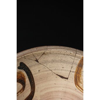 江戸時代 古武雄 鉄絵緑彩松文 大鉢　P341 