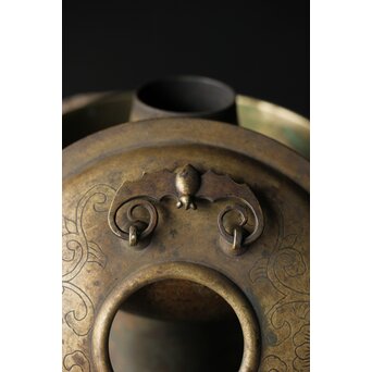 朝鮮美術 李王家美術工場造 蝙蝠手 神仙炉　M319 