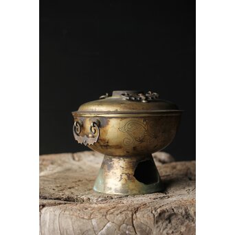 朝鮮美術 李王家美術工場造 蝙蝠手 神仙炉　M319