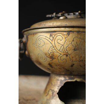 朝鮮美術 李王家美術工場造 蝙蝠手 神仙炉　M319 