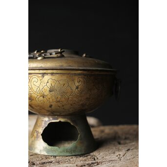 朝鮮美術 李王家美術工場造 蝙蝠手 神仙炉　M319 