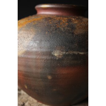 人間国宝 山本陶秀 備前壺 花瓶/花器　P342 