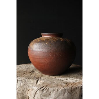 人間国宝 山本陶秀 備前壺 花瓶/花器　P342 