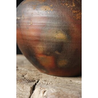 人間国宝 山本陶秀 備前壺 花瓶/花器　P342 